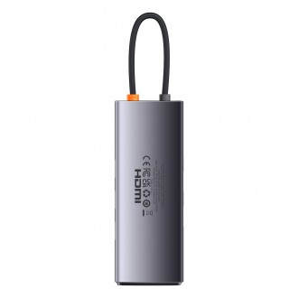 Baseus StarJoy HUB 6-port USB-C - 3x USB-A / 1x HDMI / 1x RJ45 / 1x USB-C PD šedá