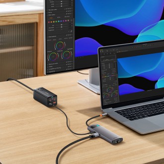 Baseus StarJoy HUB 6-port USB-C - 3x USB-A / 1x HDMI / 1x RJ45 / 1x USB-C PD šedá