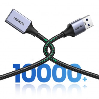 Ugreen prodlužovací kabel adaptéru USB (samec) - USB (samice) 3.0 5Gb/s 2m šedý (US115)