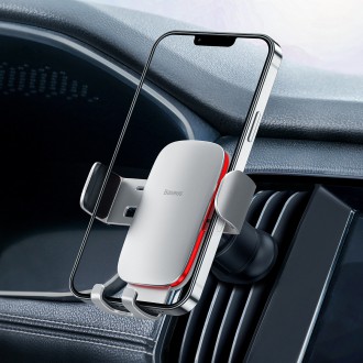 Baseus Metal Age II gravity car phone holder on the ventilation grille silver (SUJS000012)