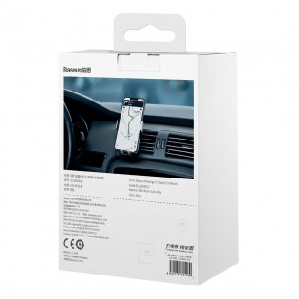 Baseus Metal Age II gravity car phone holder on the ventilation grille silver (SUJS000012)