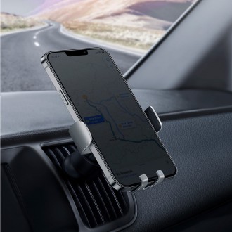 Baseus Metal Age II gravity car phone holder on the ventilation grille silver (SUJS000012)