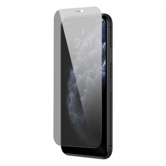 Baseus tempered glass for iPhone 11 Pro Max / iPhone XS Max Privacy Anti Spy (privatization) with speaker cover + positioner (SGBL061702) (case friend