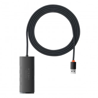 Baseus Lite Series HUB 4-Port (USB-A to 4xUSB-A 3.0) 2m black (WKQX030201)