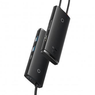 Baseus Lite Series multifunctional HUB USB Type C - 2 x USB 3.0 / USB Type C / HDMI 1,4 / SD / TF black (WKQX050001)