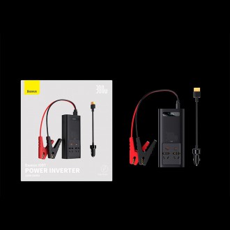 Baseus IGBT Car Inverter Inverter 300W 220V (CN / EU Plug) Black (CGNB010101)