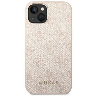 Guess GUHCP14SG4GFPI iPhone 14 6,1" różowy/pink hard case 4G Metal Gold Logo