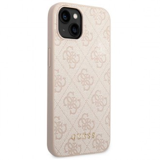 Guess GUHCP14SG4GFPI iPhone 14 6,1" różowy/pink hard case 4G Metal Gold Logo