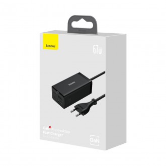Rychlá nabíječka Baseus GaN5 Pro HUB HDMI 2 x USB-C / USB-A / HDMI 4K 30Hz 1,5m černá + USB-C kabel - USB-C 100W 40Gb/s (USB4) 1m (CCGP110201)