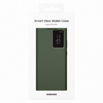 Pouzdro Samsung Smart View Wallet pro Samsung Galaxy S23 Ultra Case s Smart Flip Window Card Wallet khaki (EF-ZS918CGEGWW)