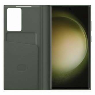 Pouzdro Samsung Smart View Wallet pro Samsung Galaxy S23 Ultra Case s Smart Flip Window Card Wallet khaki (EF-ZS918CGEGWW)