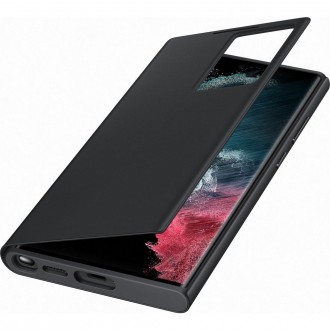 Samsung Smart Clear View Standing Cover Case Antibacterial Samsung Galaxy S22 Ultra Smart Flip Case Black (EF-ZS908CBEGEE)