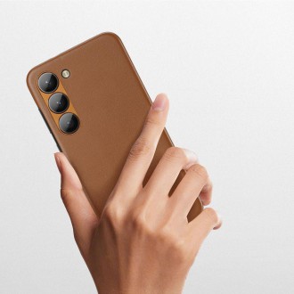 Pouzdro Dux Ducis Grit pro Samsung Galaxy S23+ elegantní kryt z umělé kůže MagSafe hnědé