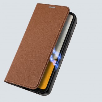 Pouzdro Dux Ducis Skin X2 pro Samsung Galaxy A34 5G flip cover stojánek na peněženku hnědé