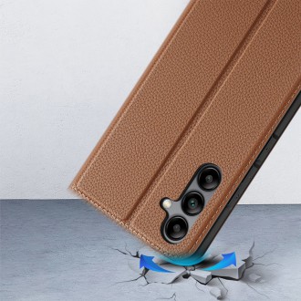 Pouzdro Dux Ducis Skin X2 pro Samsung Galaxy A34 5G flip cover stojánek na peněženku hnědé