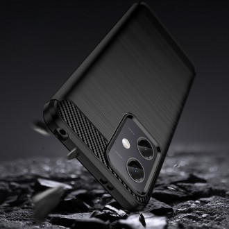 Karbonové pouzdro pro Xiaomi Poco X5 5G / Redmi Note 12 5G flexibilní silikonový karbonový kryt černý