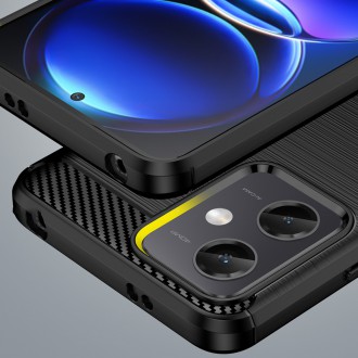 Karbonové pouzdro pro Xiaomi Poco X5 5G / Redmi Note 12 5G flexibilní silikonový karbonový kryt černý