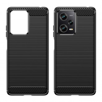 Karbonové pouzdro pro Xiaomi Poco X5 5G / Redmi Note 12 5G flexibilní silikonový karbonový kryt černý