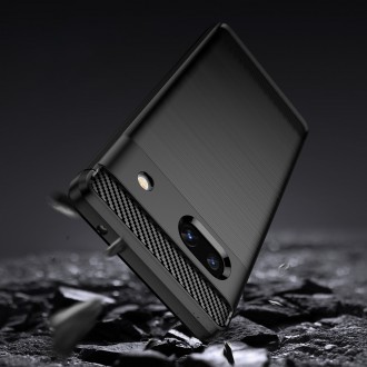 Carbon Case pro Google Pixel 7a flexibilní silikonový karbonový kryt černý