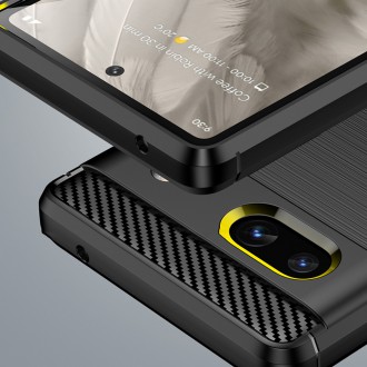 Carbon Case pro Google Pixel 7a flexibilní silikonový karbonový kryt černý