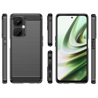 Pouzdro Carbon Case pro OnePlus Nord CE 3 flexibilní silikonový karbonový kryt černý