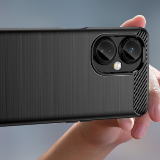 Pouzdro Carbon Case pro OnePlus Nord CE 3 flexibilní silikonový karbonový kryt černý