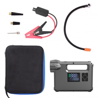 Choetech startér s kompresorem, powerbanka 8000mAh, LED svítilna černá (TC0017)
