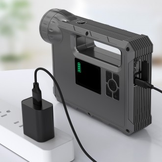 Choetech startér s kompresorem, powerbanka 8000mAh, LED svítilna černá (TC0017)