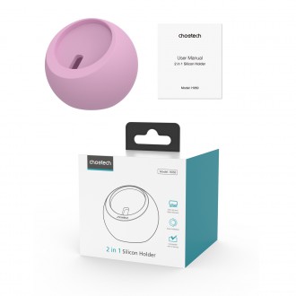 Držák bezdrátové nabíječky MagSafe pro iPhone a Apple Watch Stojan na nabíječku telefonu Choetech White Pink