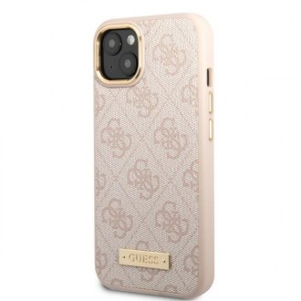 Guess GUHMP13MU4GPRP iPhone 13 6.1 &quot;pink / pink hard case 4G Logo Plate MagSafe