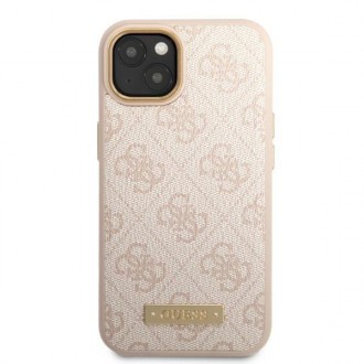 Guess GUHMP13MU4GPRP iPhone 13 6.1 &quot;pink / pink hard case 4G Logo Plate MagSafe