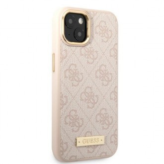 Guess GUHMP13MU4GPRP iPhone 13 6.1 &quot;pink / pink hard case 4G Logo Plate MagSafe