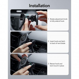 ESR Halolock magnetic MagSafe car holder for ventilation grille gray (21396-0)