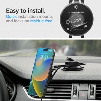 Spigen ITM35W ONETAP PRO 3 MAGNETICKÁ MAGSAFE PALUBNÍ DESKA UPEVŇOVACÍ BEZDRÁTOVÁ NABÍJEČKA ČERNÁ