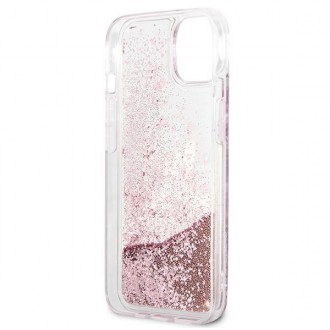 Karl Lagerfeld KLHCP13MPABGNU iPhone 13 6,1" różowy/pink hardcase PEEK A BOO Liquid Glitter