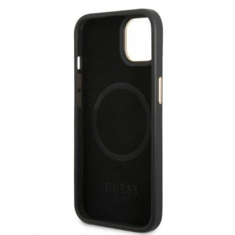 Guess GUHMP13MU4GPRK iPhone 13 6.1 &quot;black / black hard case 4G Logo Plate MagSafe