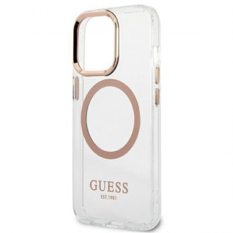 Guess GUHMP13XHTRMD iPhone 13 Pro Max 6.7 &quot;gold / gold hard case Metal Outline Magsafe