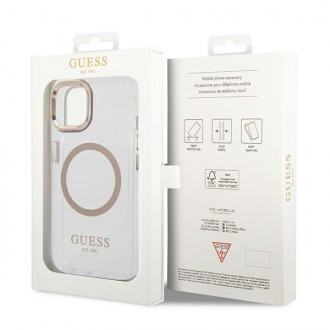 Guess GUHMP14SHTRMD iPhone 14 6.1 &quot;gold / gold hard case Metal Outline Magsafe