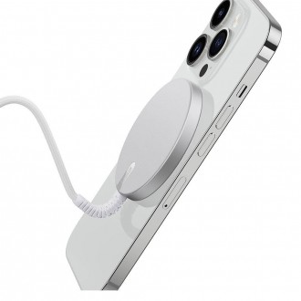 ESR HALOLOCK MINI MAGNETICKÁ MAGSAFE BEZDRÁTOVÁ NABÍJEČKA STŘÍBRNÁ