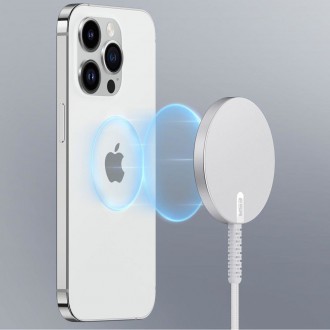 ESR HALOLOCK MINI MAGNETICKÁ MAGSAFE BEZDRÁTOVÁ NABÍJEČKA STŘÍBRNÁ
