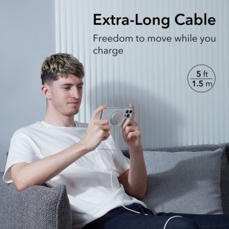 ESR HALOLOCK MINI MAGNETICKÁ MAGSAFE BEZDRÁTOVÁ NABÍJEČKA STŘÍBRNÁ