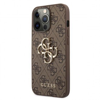 Guess GUHCP13L4GGMBR iPhone 13 Pro / 13 6,1&quot; hnědý/hnědý pevný obal 4G velké kovové logo