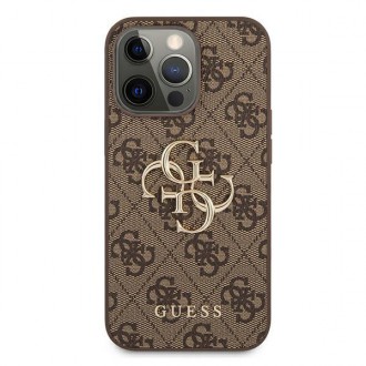 Guess GUHCP13L4GGMBR iPhone 13 Pro / 13 6,1&quot; hnědý/hnědý pevný obal 4G velké kovové logo