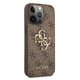 Guess GUHCP13L4GGMBR iPhone 13 Pro / 13 6,1&quot; hnědý/hnědý pevný obal 4G velké kovové logo