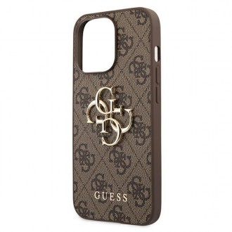 Guess GUHCP13L4GGMBR iPhone 13 Pro / 13 6,1&quot; hnědý/hnědý pevný obal 4G velké kovové logo