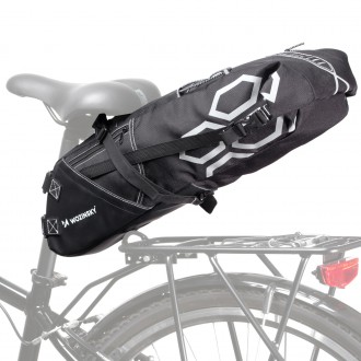 Wozinsky spacious bicycle saddle bag saddle bag large 12l black (WBB9BK)