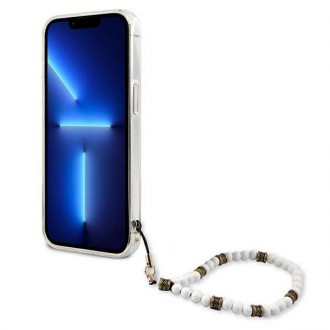 Guess GUHCP13XKPSWH iPhone 13 Pro Max 6,7&quot; průhledné pevné pouzdro White Pearl