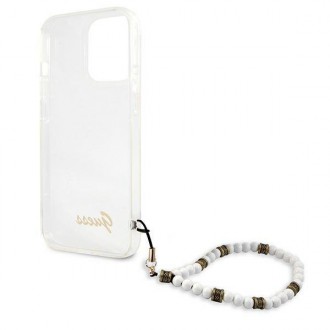 Guess GUHCP13XKPSWH iPhone 13 Pro Max 6,7&quot; průhledné pevné pouzdro White Pearl