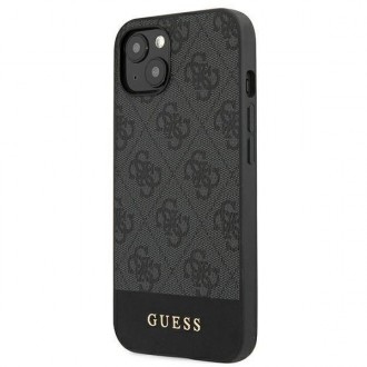 Guess GUHCP13SG4GLGR iPhone 13 mini 5,4&quot; šedý/šedý pevný obal 4G Stripe Collection
