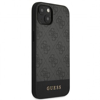 Guess GUHCP13SG4GLGR iPhone 13 mini 5,4&quot; šedý/šedý pevný obal 4G Stripe Collection
